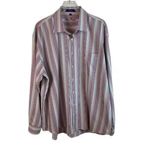 Alan Flusser Vertical Stripe Long Sleeve Shirt Size XXL